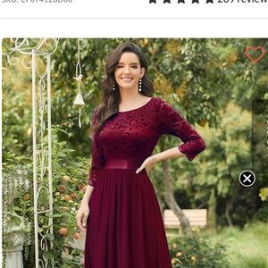 Ever Pretty Burgundy Dress Size 4 Chiffon
